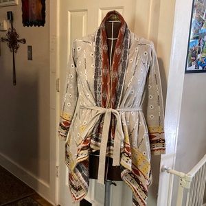 Freeway asymmetrical tie waist cardigan size S